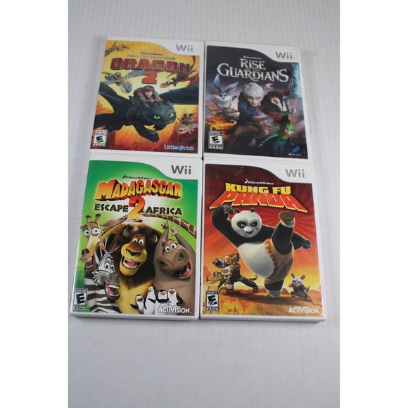 4 Games: Your Dragon 2, Kung Fu Panda, Madagascar 2, Rise Guardians Nintendo Wii